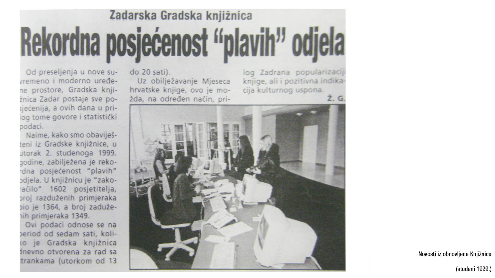 Novosti iz obnovljene Knjižnice (studeni 1999.)