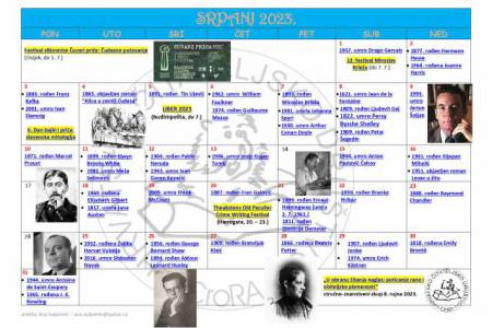 Kalendar Hrvatskog čitateljskog društva - srpanj