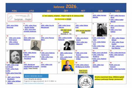 Kalendar HČD-a za kolovoz