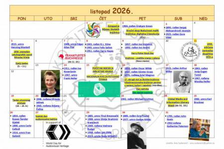 Kalendar HČD-a za listopad Kalendar HČD-a za listopad