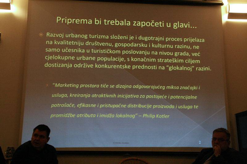 Početak turističke predsezone, predavač Vinko Bakija, gost tribine dr. sc. Ivo Fadić, moderator Nenad Marčina