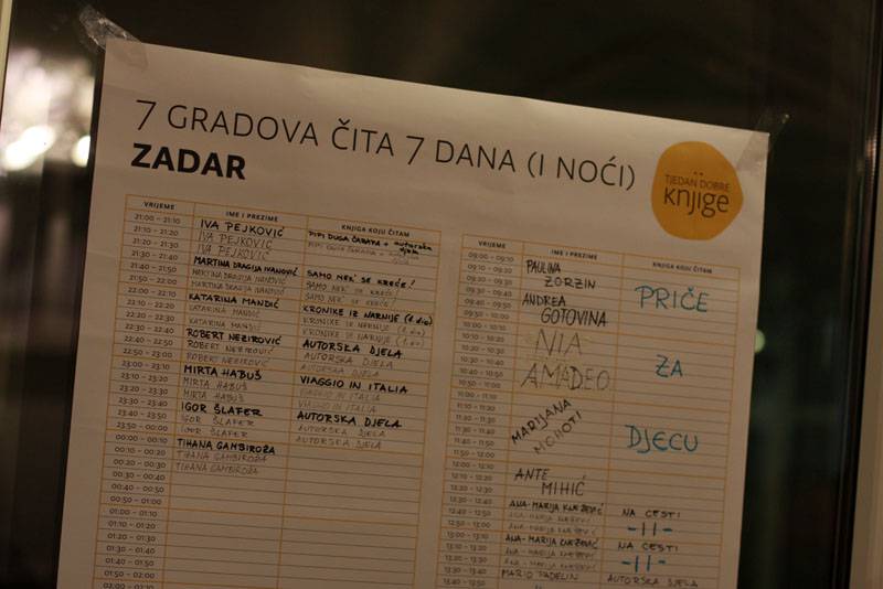Tjedan Dobre knjige - maratonsko čitanje u Gradskoj knjižnici Zadar