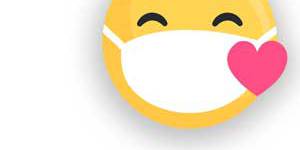 smiley s maskom i srcem